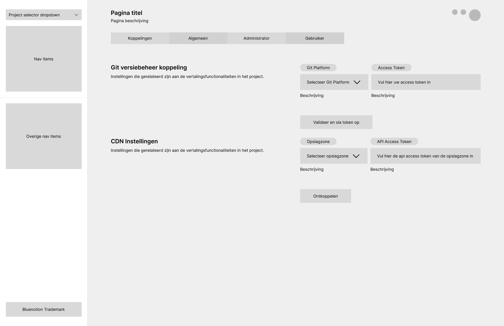 wireframe ontkoppelen CDN storage zone
