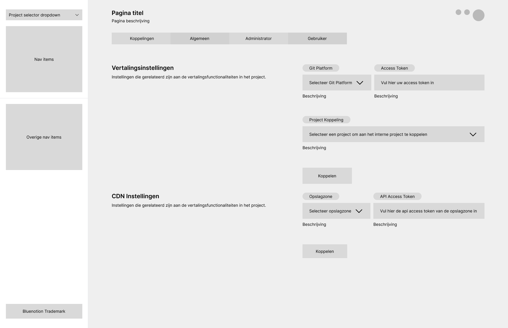 wireframe koppelen project
